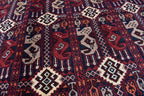 5x7Ft, Afghan Geometric Wool Rug – Hand-Knotted Turkmen Area Carpet, Oriental Living Room or Dining Room Rug, Boho Area Rug 200x150 cm
