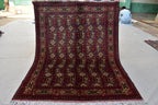 5x7Ft, Afghan Geometric Wool Rug – Hand-Knotted Turkmen Area Carpet, Oriental Living Room or Dining Room Rug, Boho Area Rug 200x150 cm