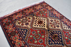 3x7Ft, Red Afghan Hand Knotted Hallway Rug-Geometric Pattern Runner rug-200x100 cm Turkmen Bokhara Runner Rug For Entry way-Kitchen Rug