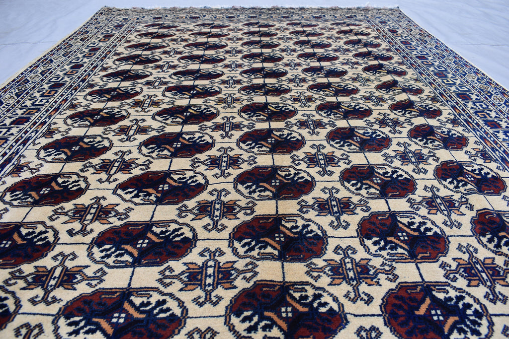 5x7Ft, Afghan Handmade Tribal Rug, Turkmen Wool Area Rug, High Pile Rug, Perfect for Living Room, Bedroom Rug, Oriental Pattern 207x152 cm