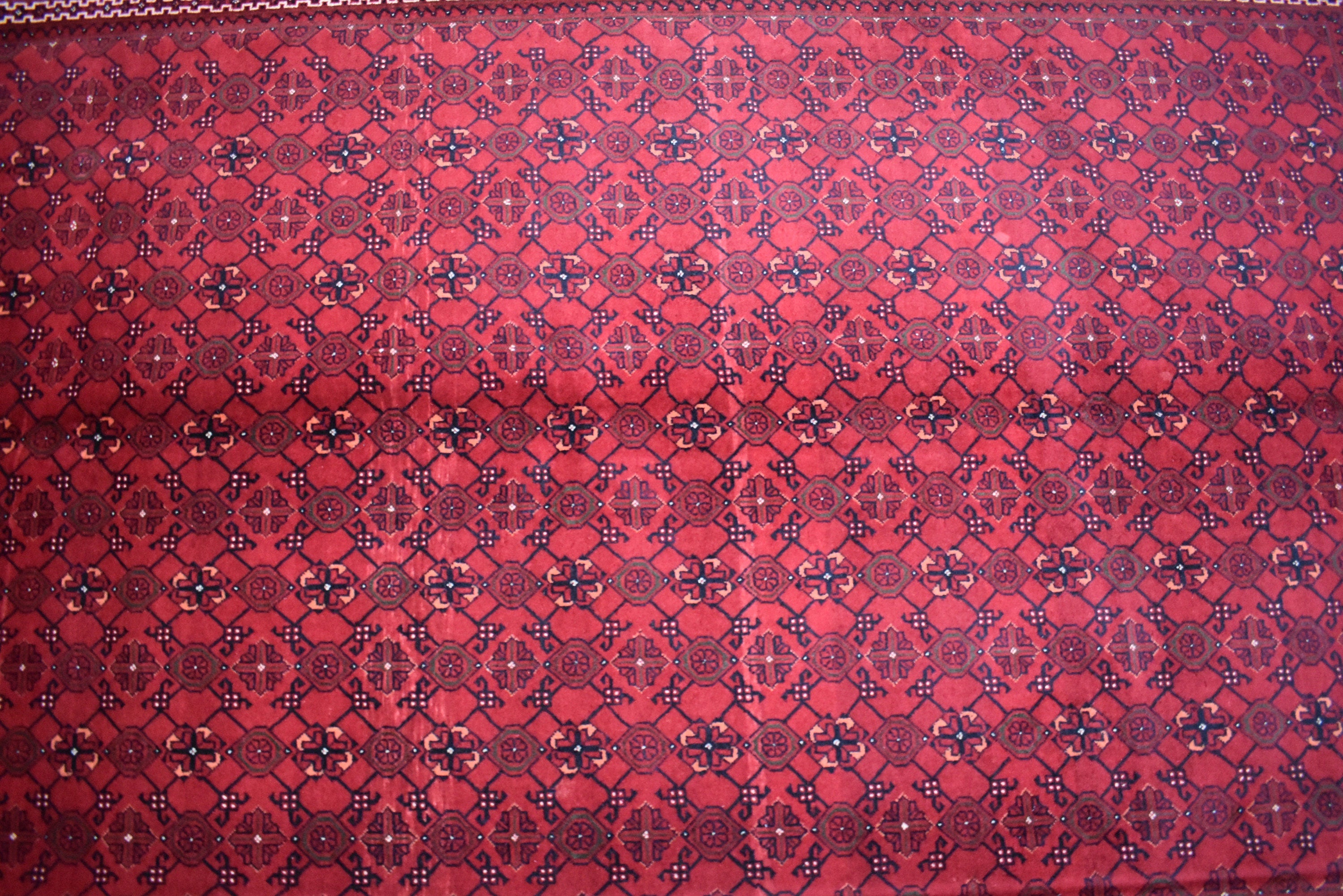9.10 x 6.7 Ft Afghan Handmade Bashiri Rug Turkmen Wool 100% Rug Turkmen Vintage Rug Living Room Rug