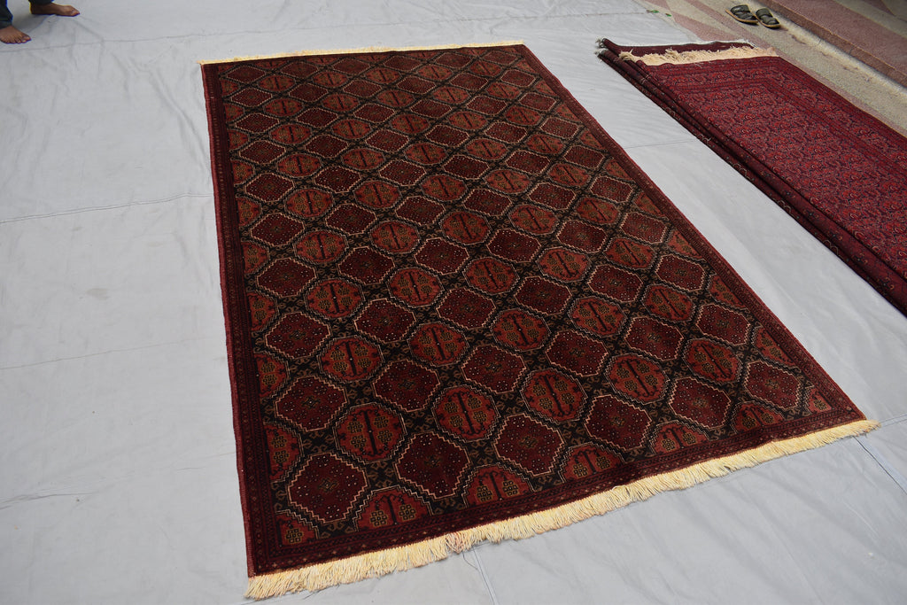 8.0 x 6.0 Ft Tekke Turkmen Oriental Bedjar Wool Rug Living Room Rug Bedroom Rug Antique Hand knotted Wool Rug Vintage Rug