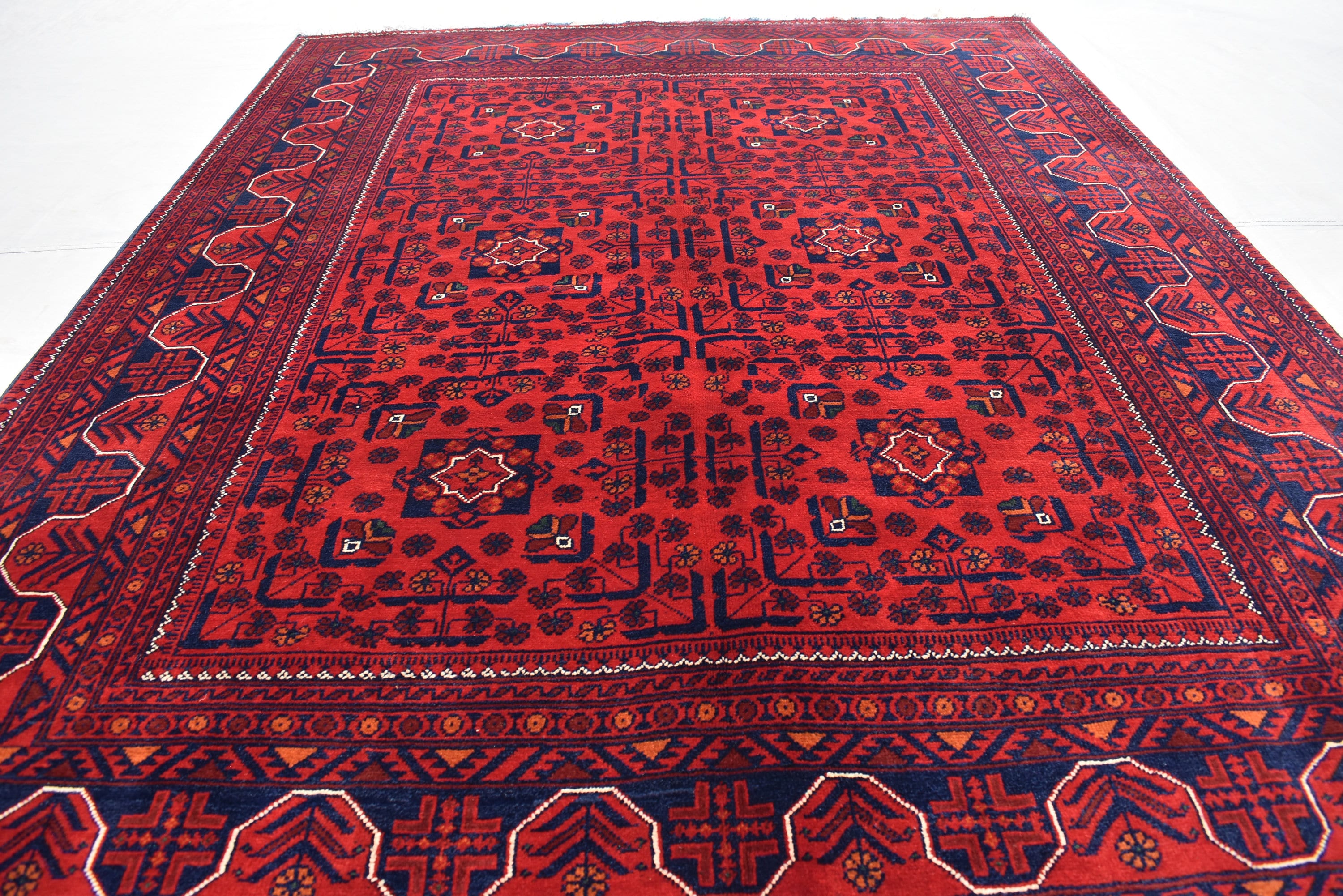 5x7 Afghan Bukhara Rug, Afghan Handmade Wool Rug, Oriental Turkoman Hand-knotted Wool Rug, Living Room Rug, Bedroom Rug, Afghan Rug