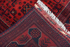 6.11 x4.10 Ft Afghan Bukhara Rug, Afghan Handmade Wool Rug, Oriental Turkoman Hand-knotted Wool Rug, Living Room Rug, Bedroom Rug Afghan Rug
