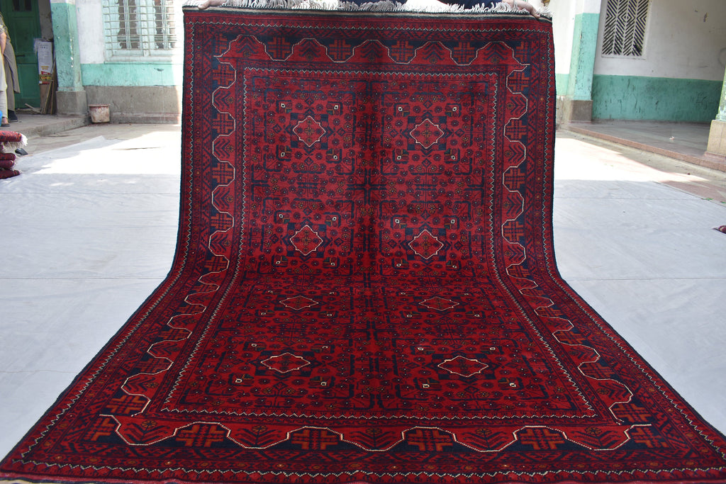 7.5×4.11 Ft Afghan Bukhara Rug, Afghan Handmade Wool Rug, Oriental Turkoman Hand-knotted Wool Rug, Living Room Rug, Bedroom Rug, Afghan Rug