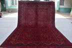 7.5×4.11 Ft Afghan Bukhara Rug, Afghan Handmade Wool Rug, Oriental Turkoman Hand-knotted Wool Rug, Living Room Rug, Bedroom Rug, Afghan Rug