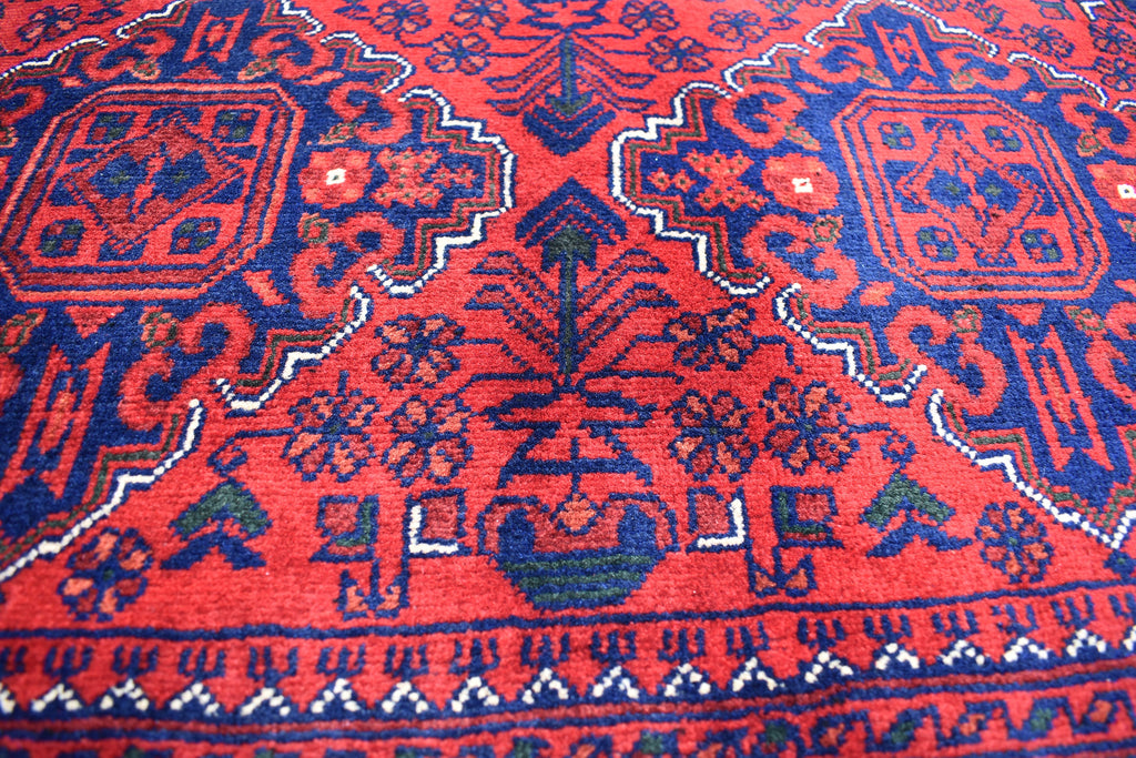 5x7Ft Afghan Bukhara rug, Turkmen handmade Wool rug, Khal Muhammadi Khamyab Bukhara Tribal rug, Living room rug, bedroom rug