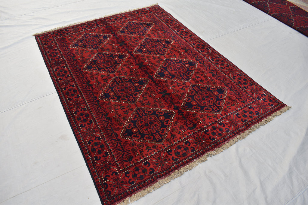 6.4 x4.9 Ft Afghan Bukhara rug, Turkmen handmade Wool rug, Custom Khal Muhammadi Khamyab Bukhara rugs, Tribal rug, Living room, Office, rug