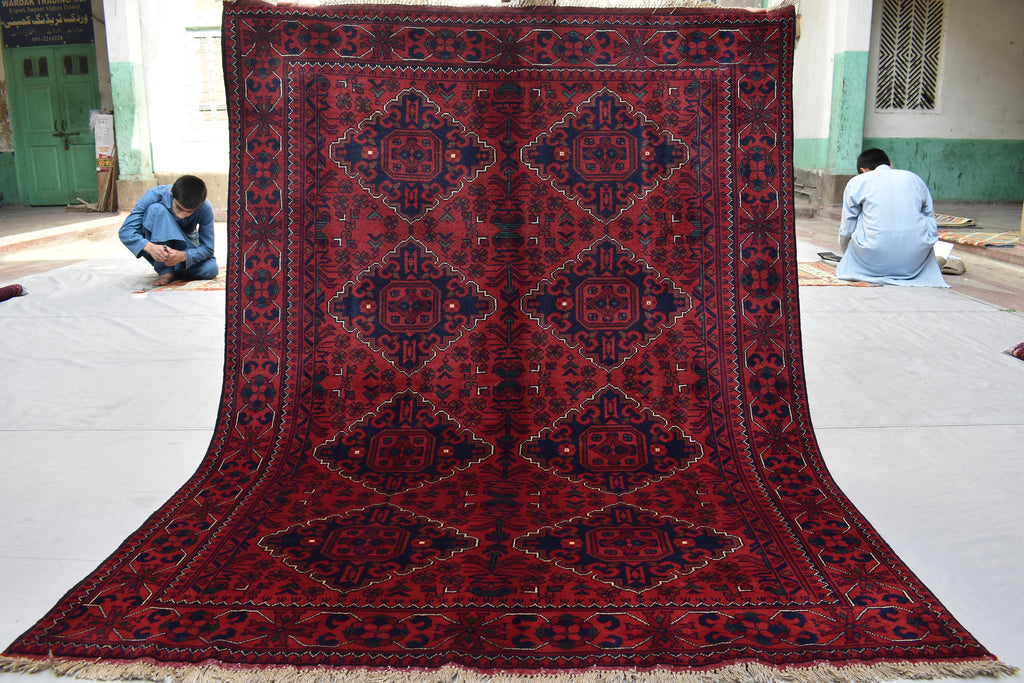 6.4 x4.9 Ft Afghan Bukhara rug, Turkmen handmade Wool rug, Custom Khal Muhammadi Khamyab Bukhara rugs, Tribal rug, Living room, Office, rug