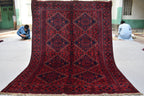 6.4 x4.9 Ft Afghan Bukhara rug, Turkmen handmade Wool rug, Custom Khal Muhammadi Khamyab Bukhara rugs, Tribal rug, Living room, Office, rug