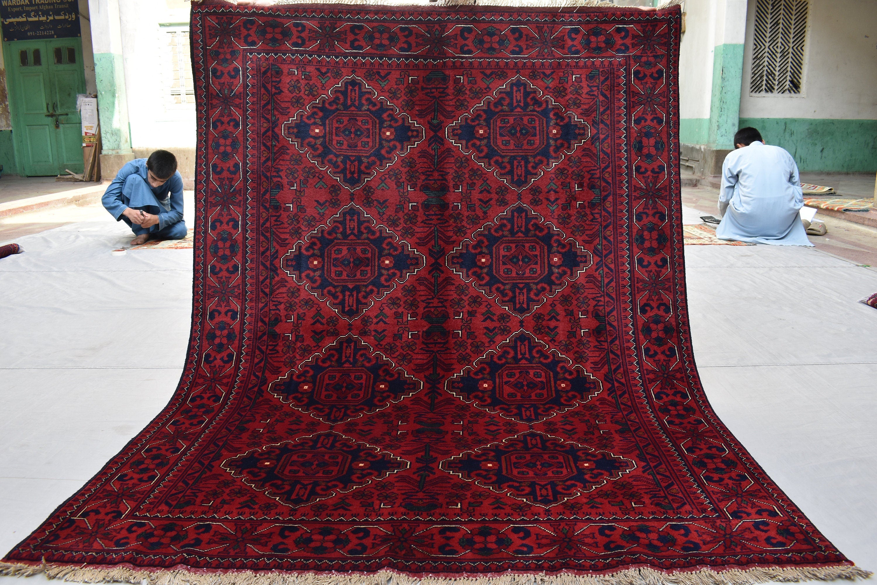 6.4 x4.9 Ft Afghan Bukhara rug, Turkmen handmade Wool rug, Custom Khal Muhammadi Khamyab Bukhara rugs, Tribal rug, Living room, Office, rug
