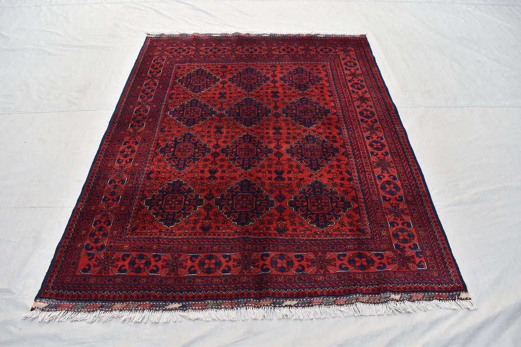 7x5 Afghan Bukhara Rug, Turkmen handmade Wool Rug, Rugs For Living Room, Bedroom Rug, Perfect For Dining Room-Bohemian Decor 6.9x5.0 ft