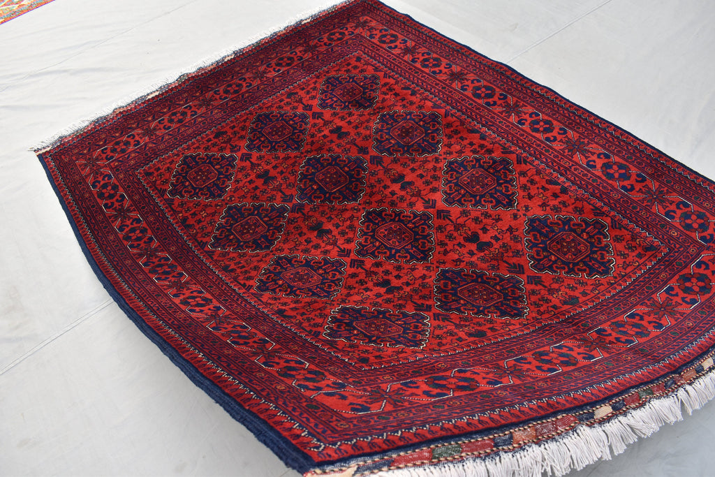 7x5 Afghan Bukhara Rug, Turkmen handmade Wool Rug, Rugs For Living Room, Bedroom Rug, Perfect For Dining Room-Bohemian Decor 6.9x5.0 ft