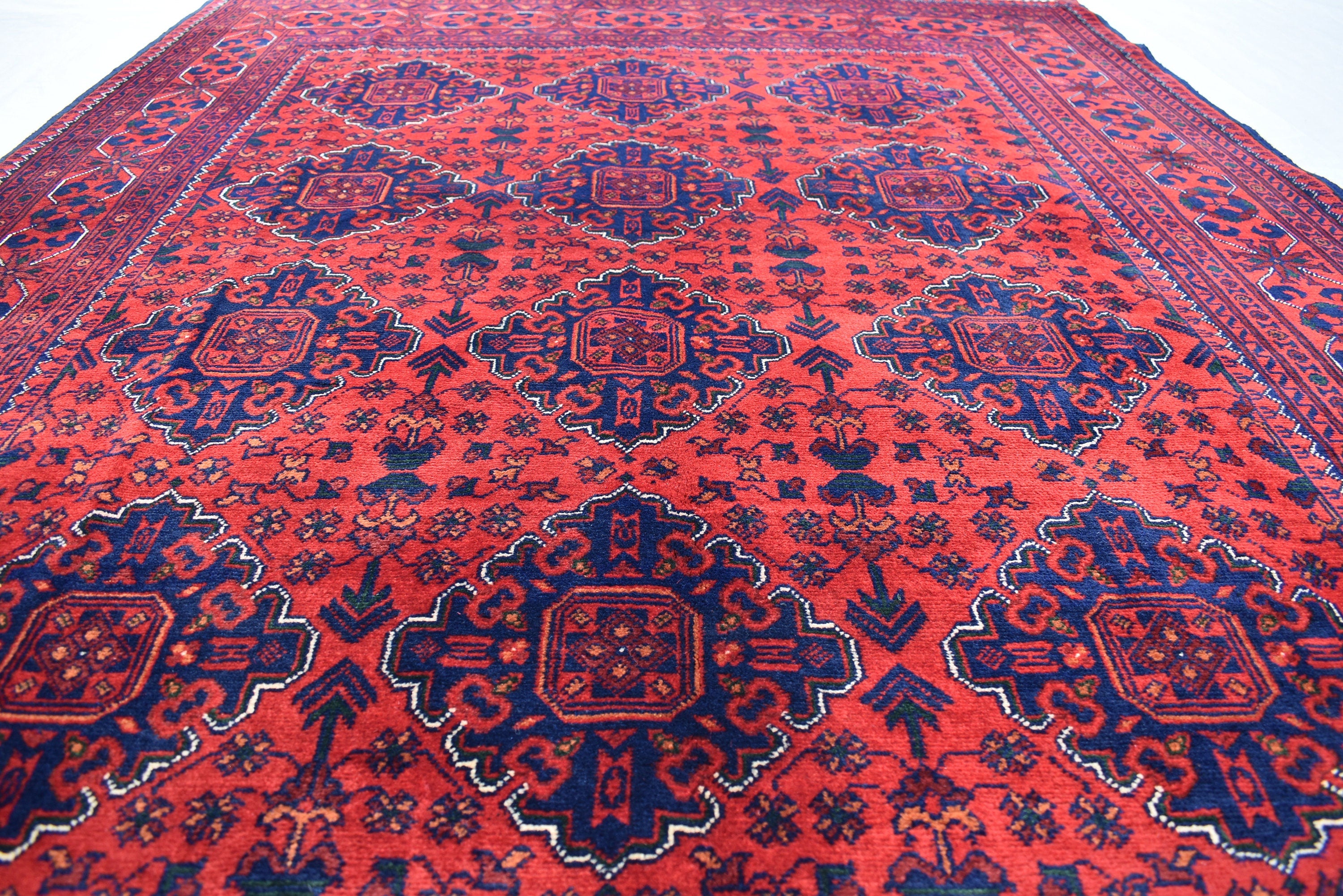 7x5 Afghan Bukhara Rug, Turkmen handmade Wool Rug, Rugs For Living Room, Bedroom Rug, Perfect For Dining Room-Bohemian Decor 6.9x5.0 ft