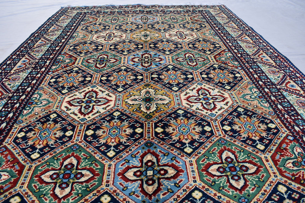 Afghan rug 6.2 x 4.10 Ft, High-Quality Afghan Turkman, Handmade Rug, Hand-knotted Bukhara Rug, Bedroom rug ,Area Rug, Oriental Living Room