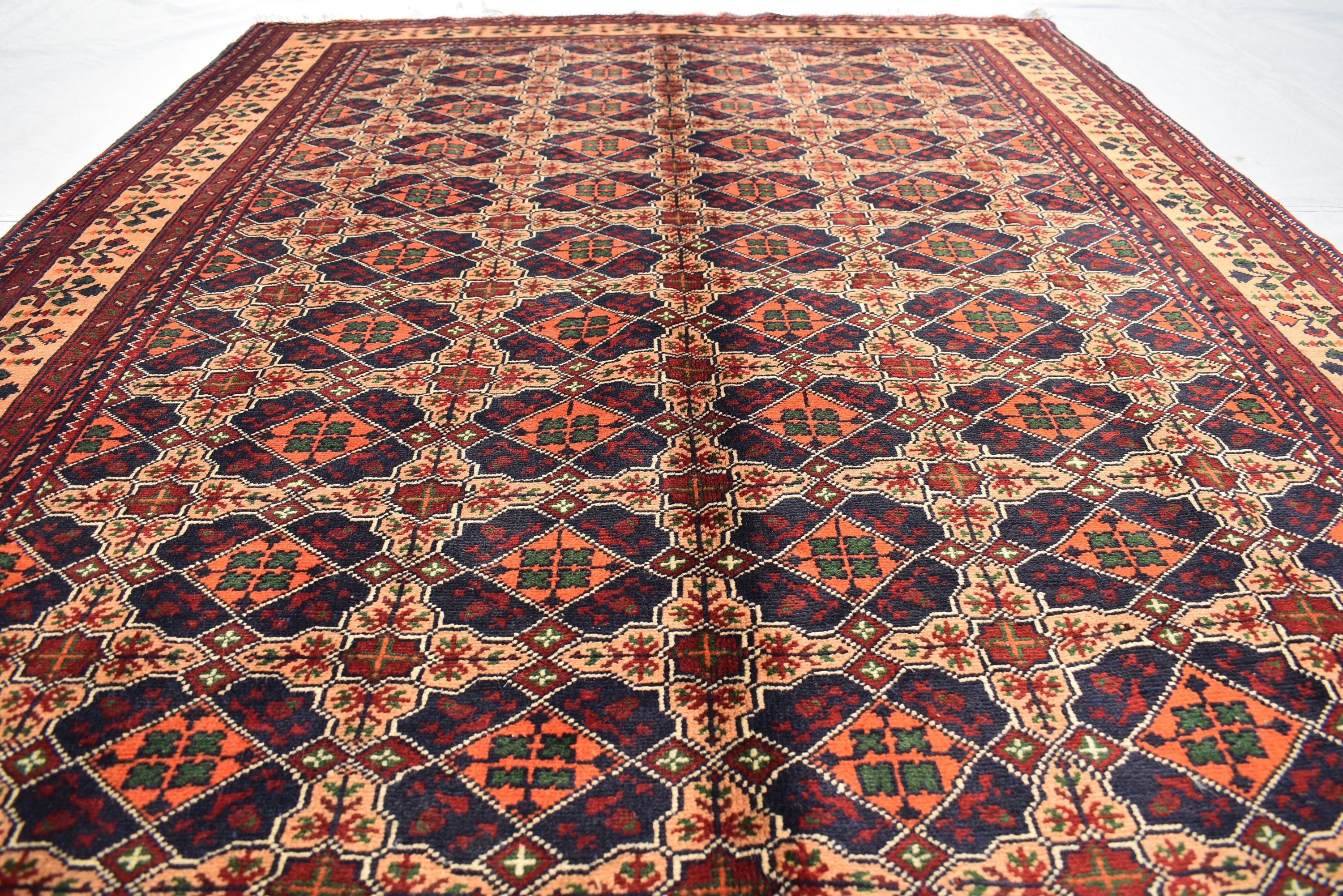 Bokhara 5x7 Ft, Hand Knotted High Quality Wool Rug- Multi Color Rugs For Living Room- Turkoman Tribal Rug 5X7- High Pile Soft Wool Area Rugs