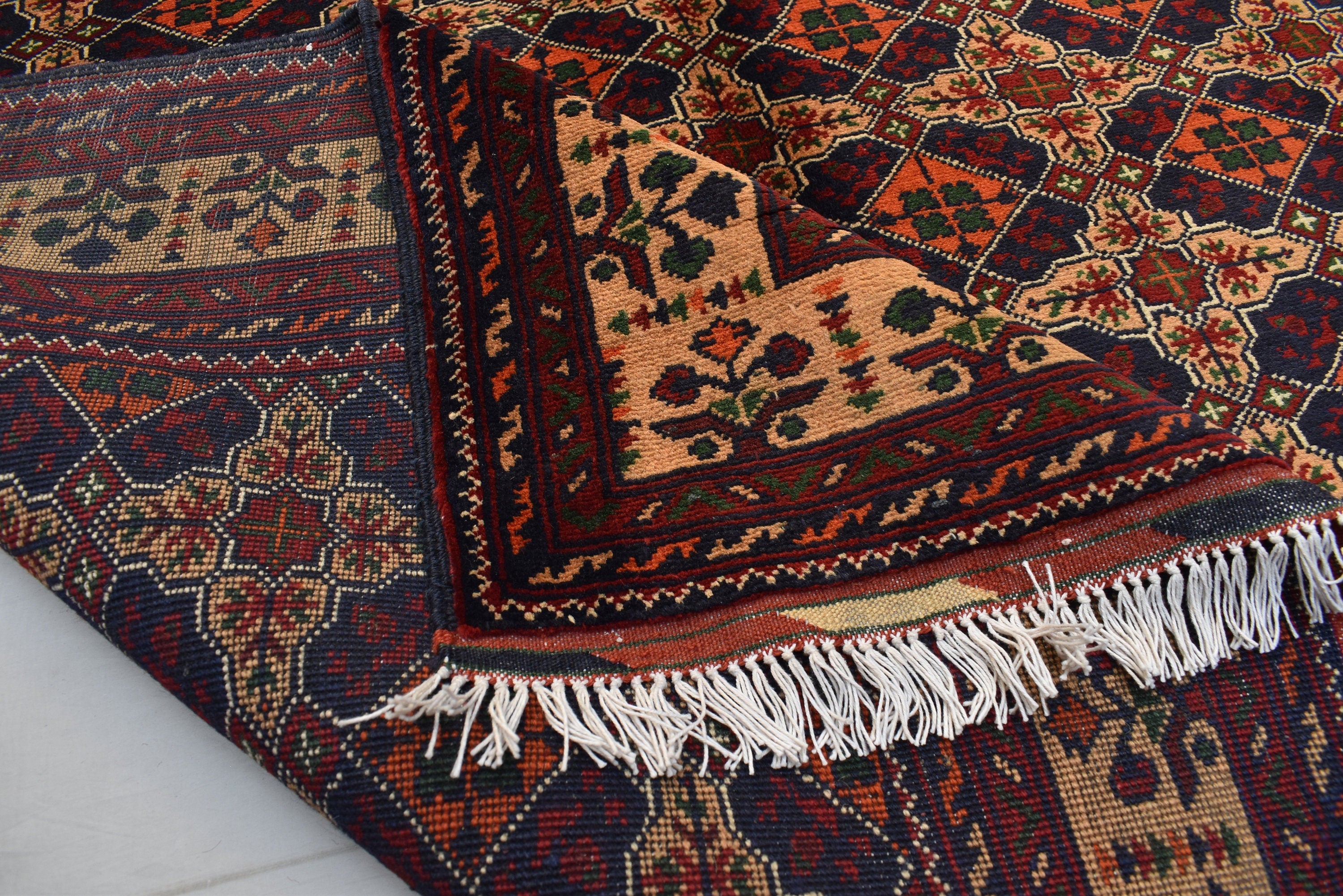 Bokhara 5x7 Ft, Hand Knotted High Quality Wool Rug- Multi Color Rugs For Living Room- Turkoman Tribal Rug 5X7- High Pile Soft Wool Area Rugs
