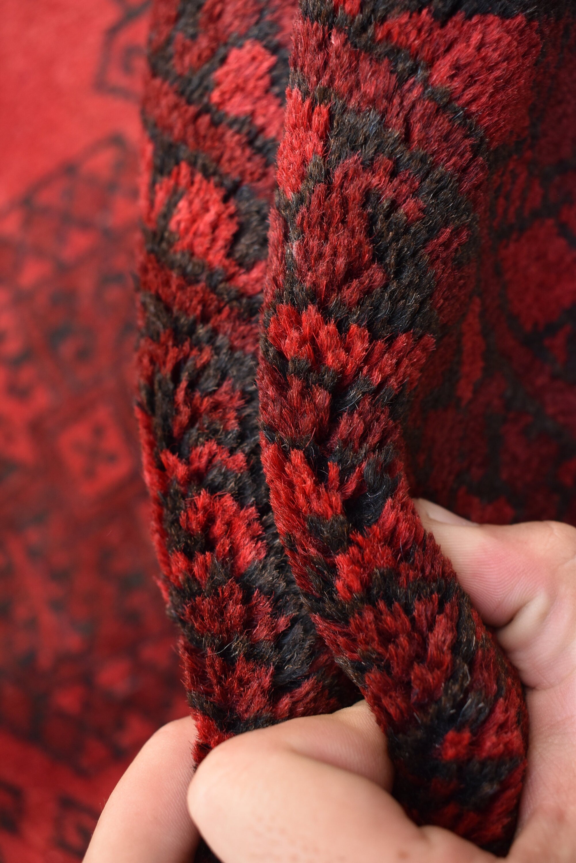 9.6 x 6.8 Ft Afghan Antique Elephant Foot Design Vinatge Rug Turkmen Pattern Bedroom Hnad knotted rug Area & Floor Rug