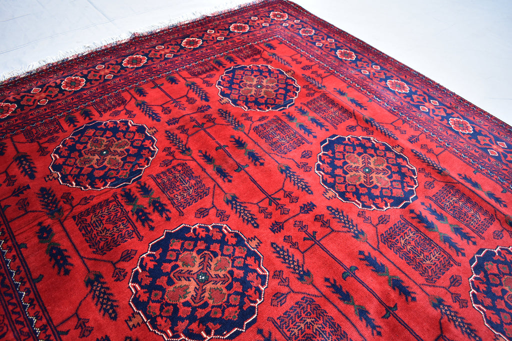 6x9 Bukhara Handwoven Afghan Rug, Authentic Luxurious and timeless, Perfect for Modern and Traditional Homes, Free shipping- 5.10x8.10 ft