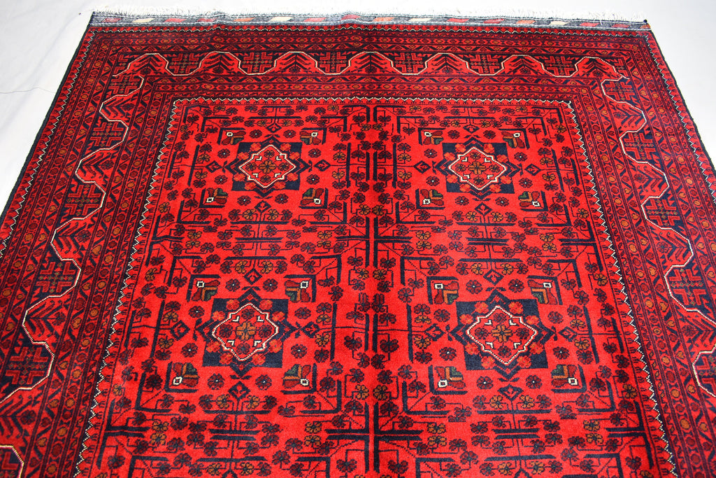 6x8Ft, Handwoven Afghan Bukhara Rug, Turkmen Tribal Traditional Wool Carpet Soft Pile, Boho Home Decor, Perfect for living room, Bedroom