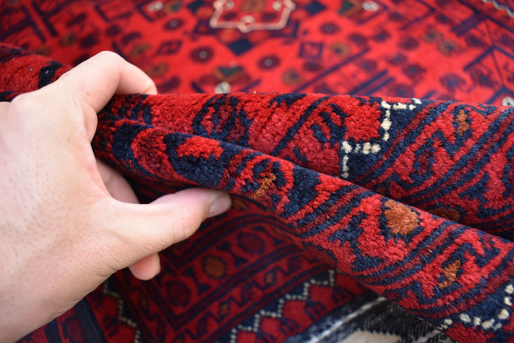 6x8Ft, Handwoven Afghan Bukhara Rug, Turkmen Tribal Traditional Wool Carpet Soft Pile, Boho Home Decor, Perfect for living room, Bedroom
