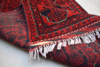 16ft Afghan Khal Mohammadi Runner – Handwoven Wool Turkmen Khamiyab Bokhara Rug, Long Oriental Hallway Runner, Vintage Red Carpet, Events