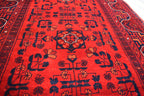 3x13 Long Runner Best Quality Bukhara Tribal Afghan Wool Rug, Perfect for Hallway, Entryway-Long Narrow Red Rug, Boho Home decor 12.9x2.8 ft