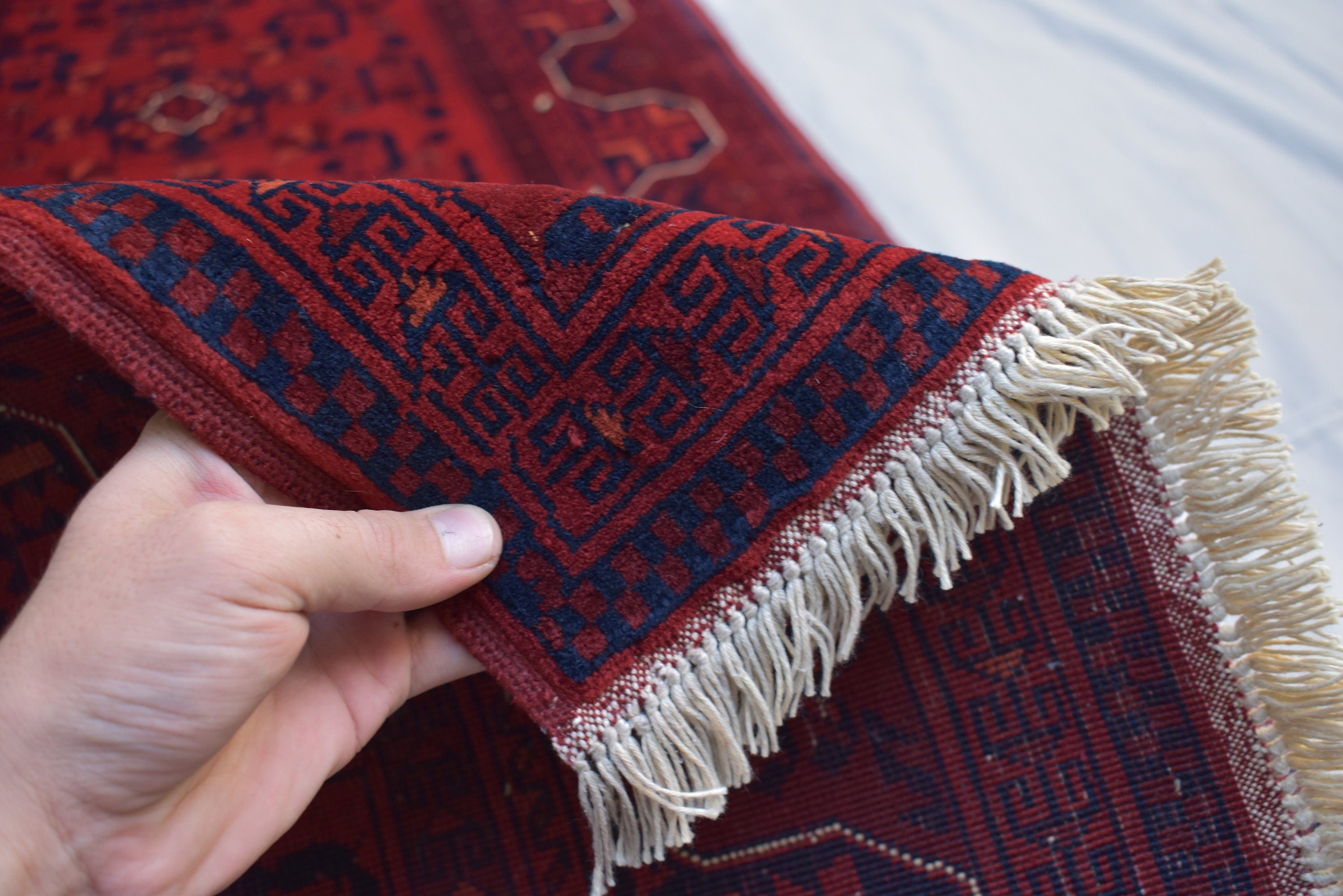 3x13 Long Runner Best Quality Bukhara Tribal Afghan Wool Rug, Perfect for Hallway, Entryway-Long Narrow Red Rug, Boho Home decor 12.9x2.8 ft