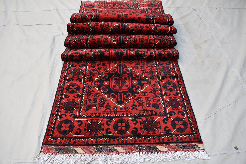 13.0 x 2.8 Ft Long Runner Best Quality Turkmen Khamiyab Khal Mohammadi Bokhara Runner Afghan Handmade Wool Oriental Hallway runner