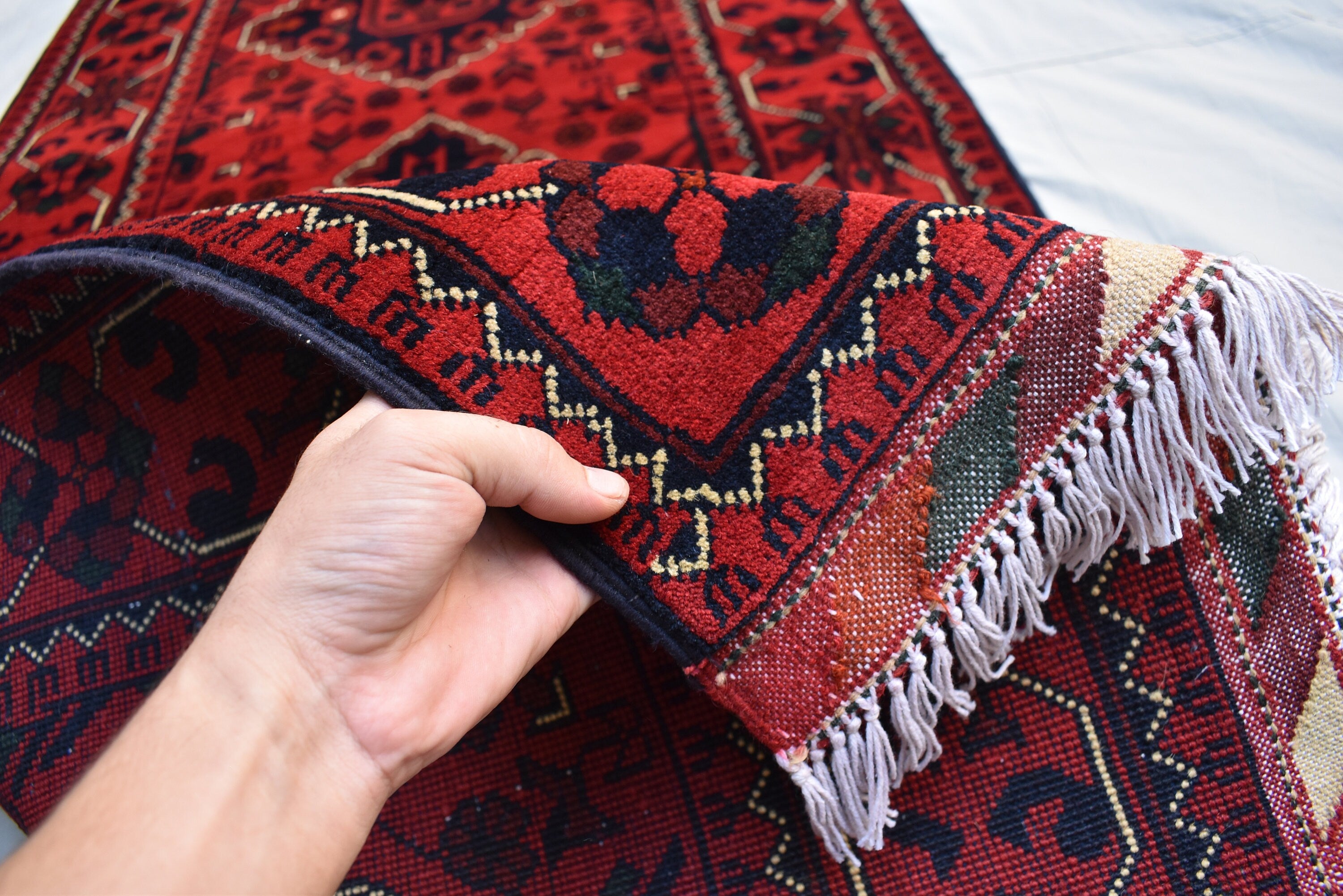 13.0 x 2.8 Ft Long Runner Best Quality Turkmen Khamiyab Khal Mohammadi Bokhara Runner Afghan Handmade Wool Oriental Hallway runner