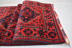3x13Ft, Red Turkmen Wedding Runner Rug – Afghan Wool Hallway Runner | Handmade Khamiyab Bokhara Rug for Aisle, Event, or Home Decor 394x78cm