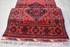 3x13Ft, Red Turkmen Wedding Runner Rug – Afghan Wool Hallway Runner | Handmade Khamiyab Bokhara Rug for Aisle, Event, or Home Decor 394x78cm