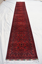 3x16Ft Long Afghan Hallway Runner, Extra Long Handmade Afghan Runner, High Quality 100% Wool Turkmen Runner, Entryway Oriental Runner Rug
