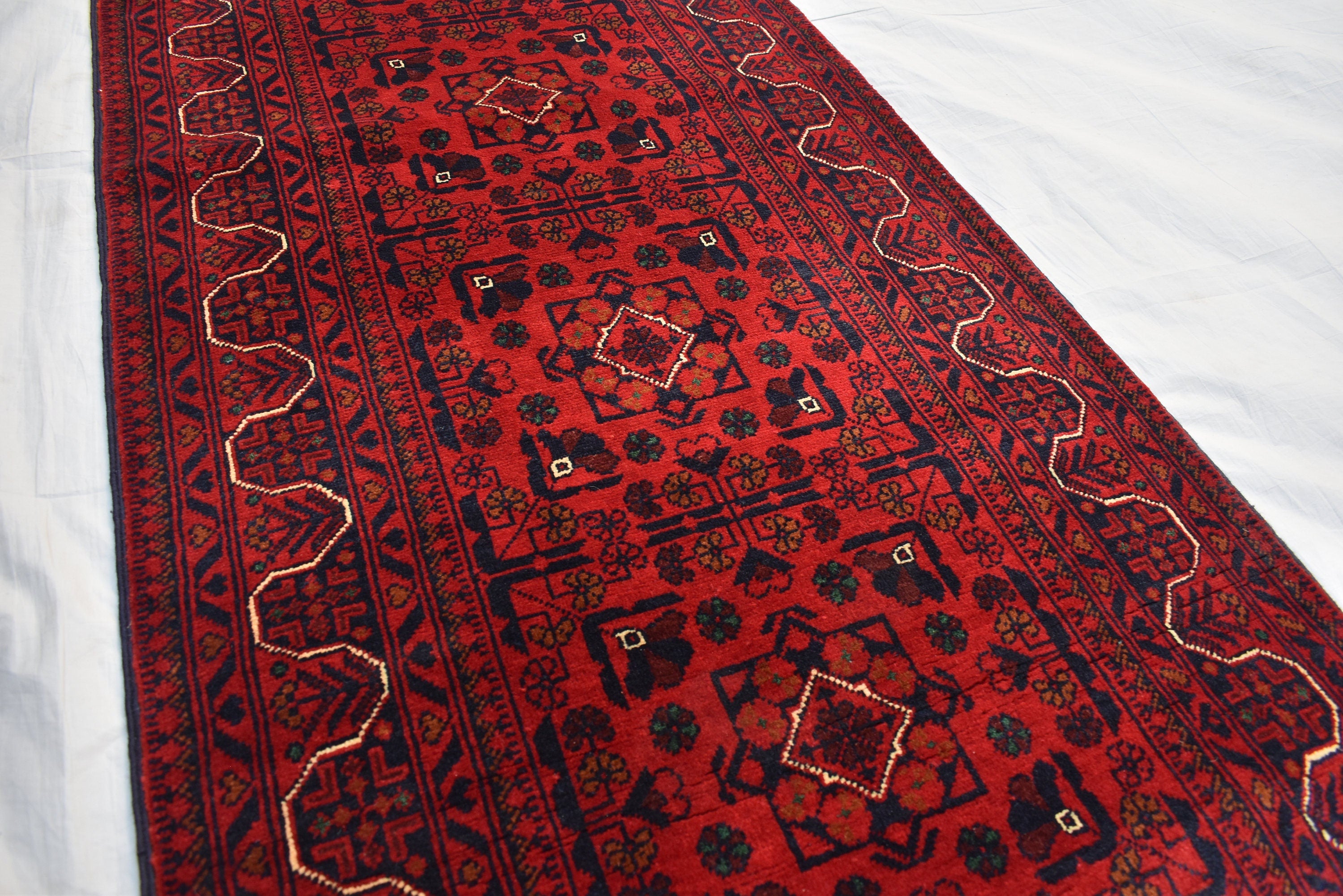 3x16Ft Long Afghan Hallway Runner, Extra Long Handmade Afghan Runner, High Quality 100% Wool Turkmen Runner, Entryway Oriental Runner Rug