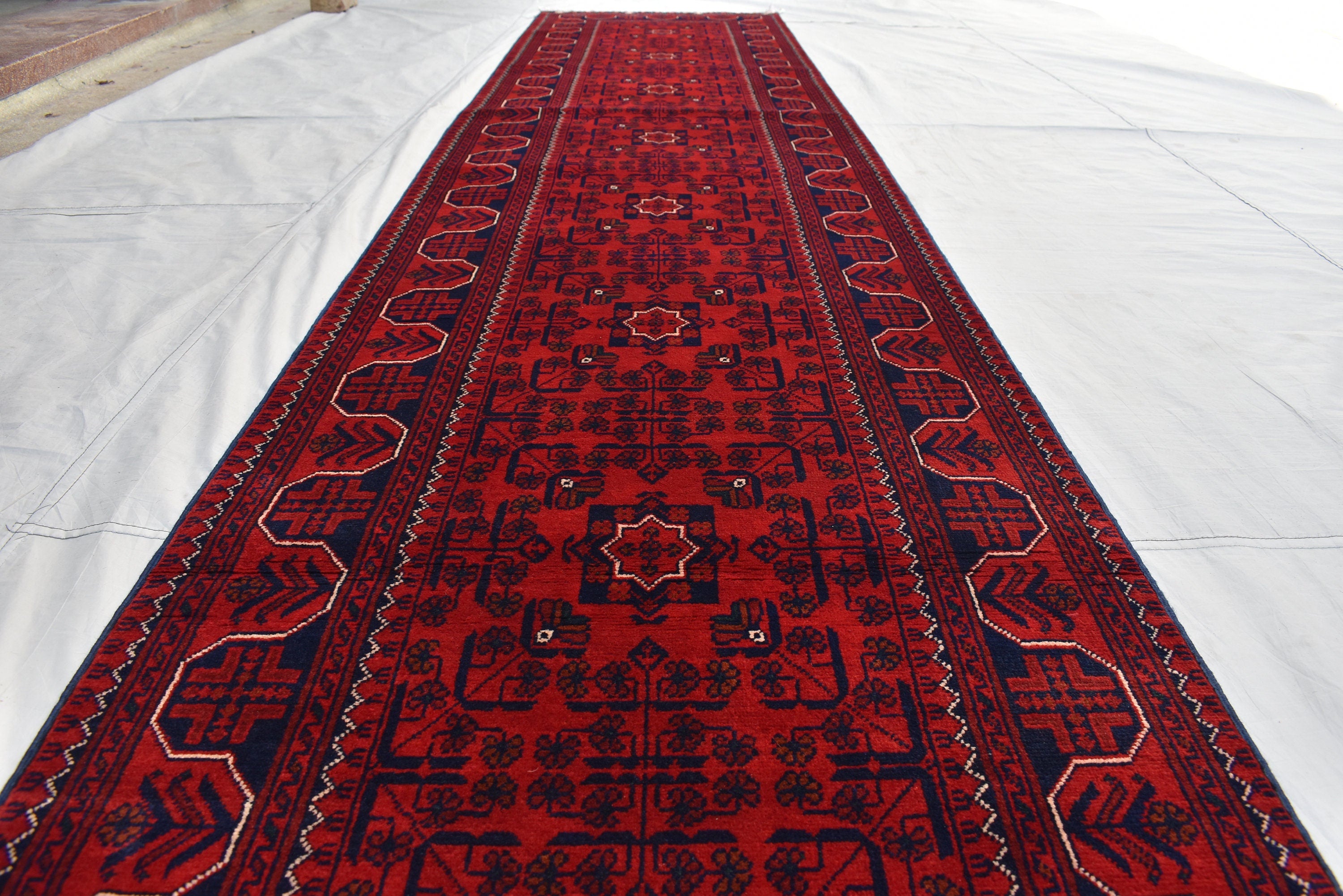 19.7x2.7Ft Long Runner Best Quality Turkmen Khamyab Khal Mohammadi Bokhara Runner Afghan Handmade Wool Oriental Hallway runner, Entryway Rug