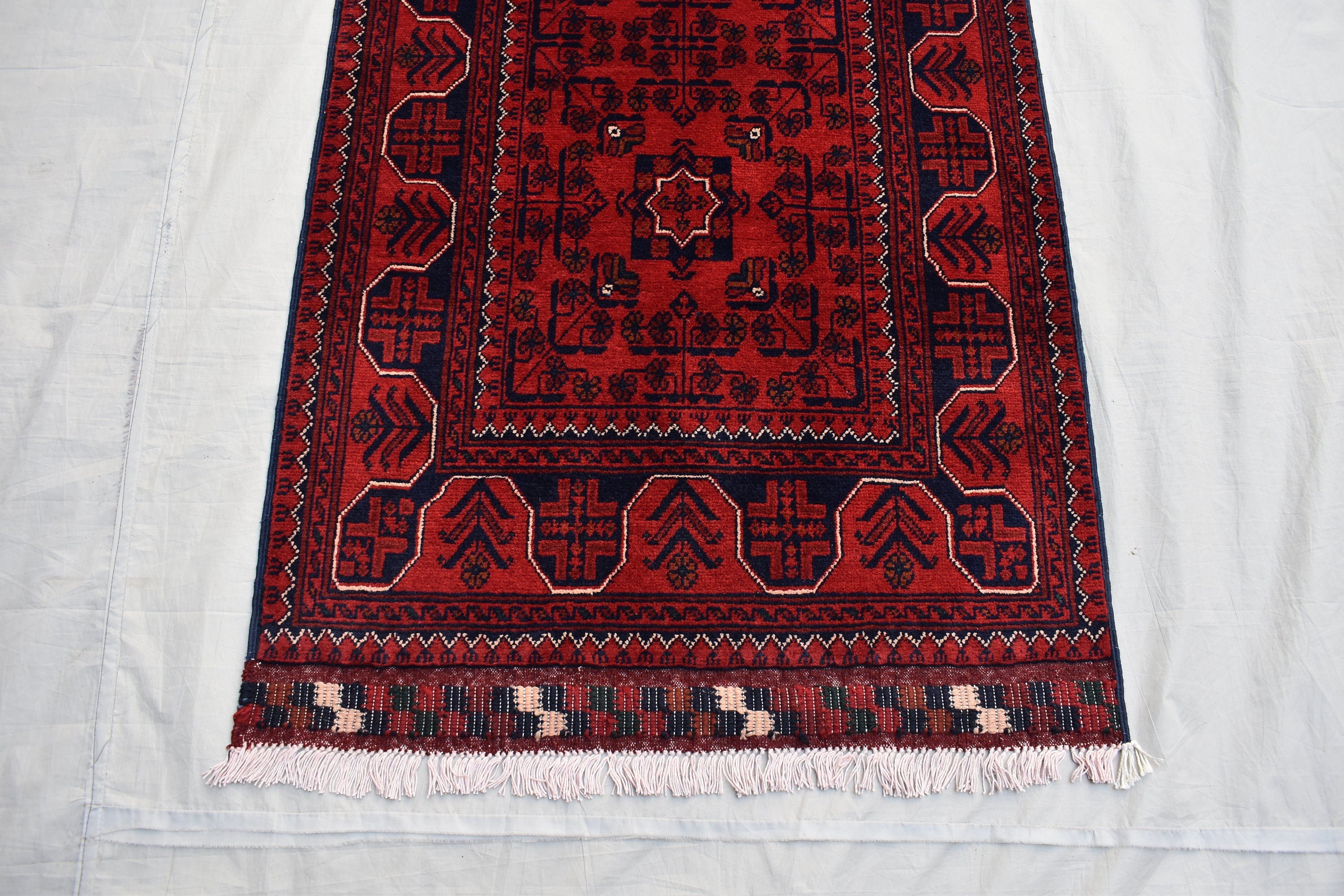 19.7x2.7Ft Long Runner Best Quality Turkmen Khamyab Khal Mohammadi Bokhara Runner Afghan Handmade Wool Oriental Hallway runner, Entryway Rug