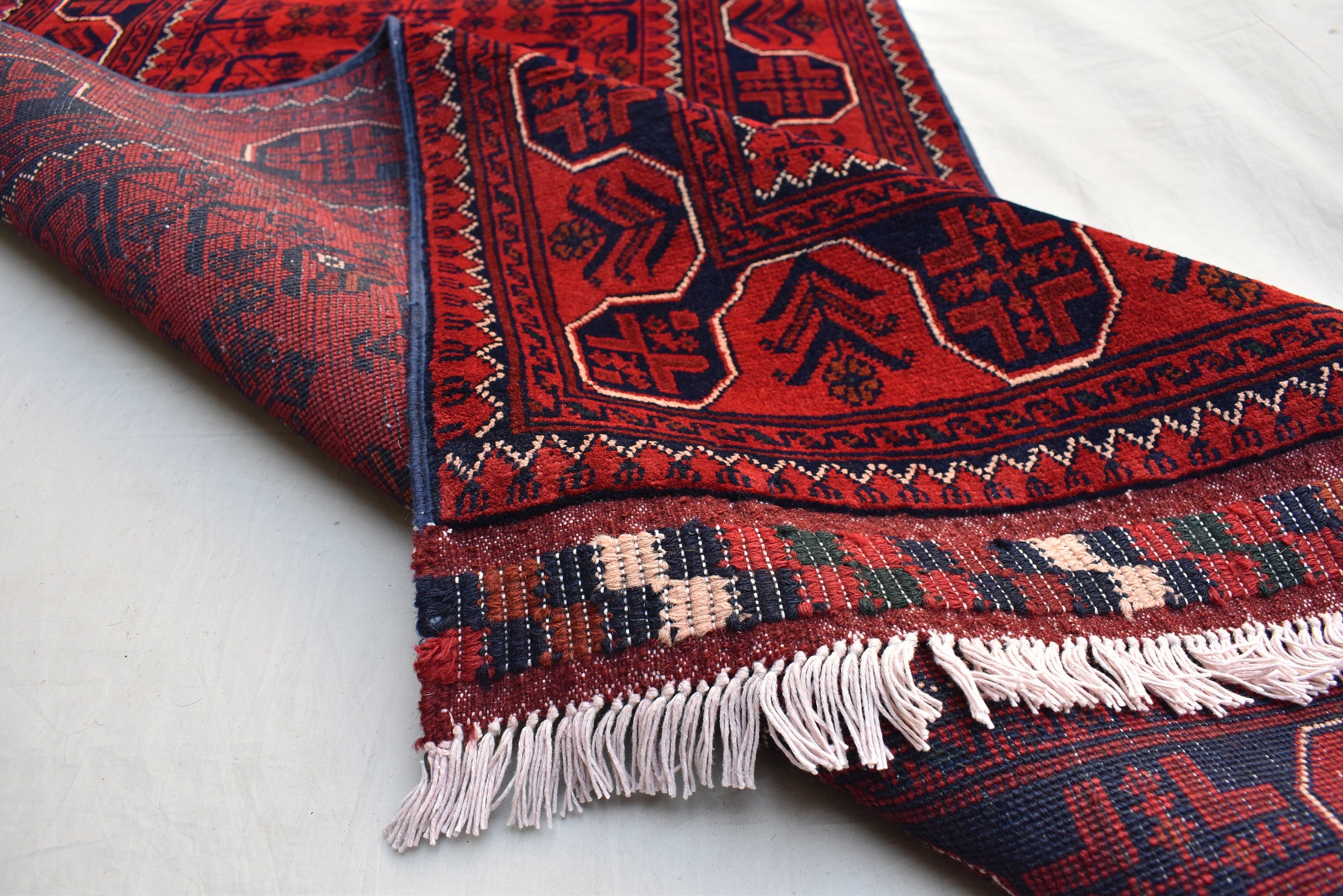 19.7x2.7Ft Long Runner Best Quality Turkmen Khamyab Khal Mohammadi Bokhara Runner Afghan Handmade Wool Oriental Hallway runner, Entryway Rug