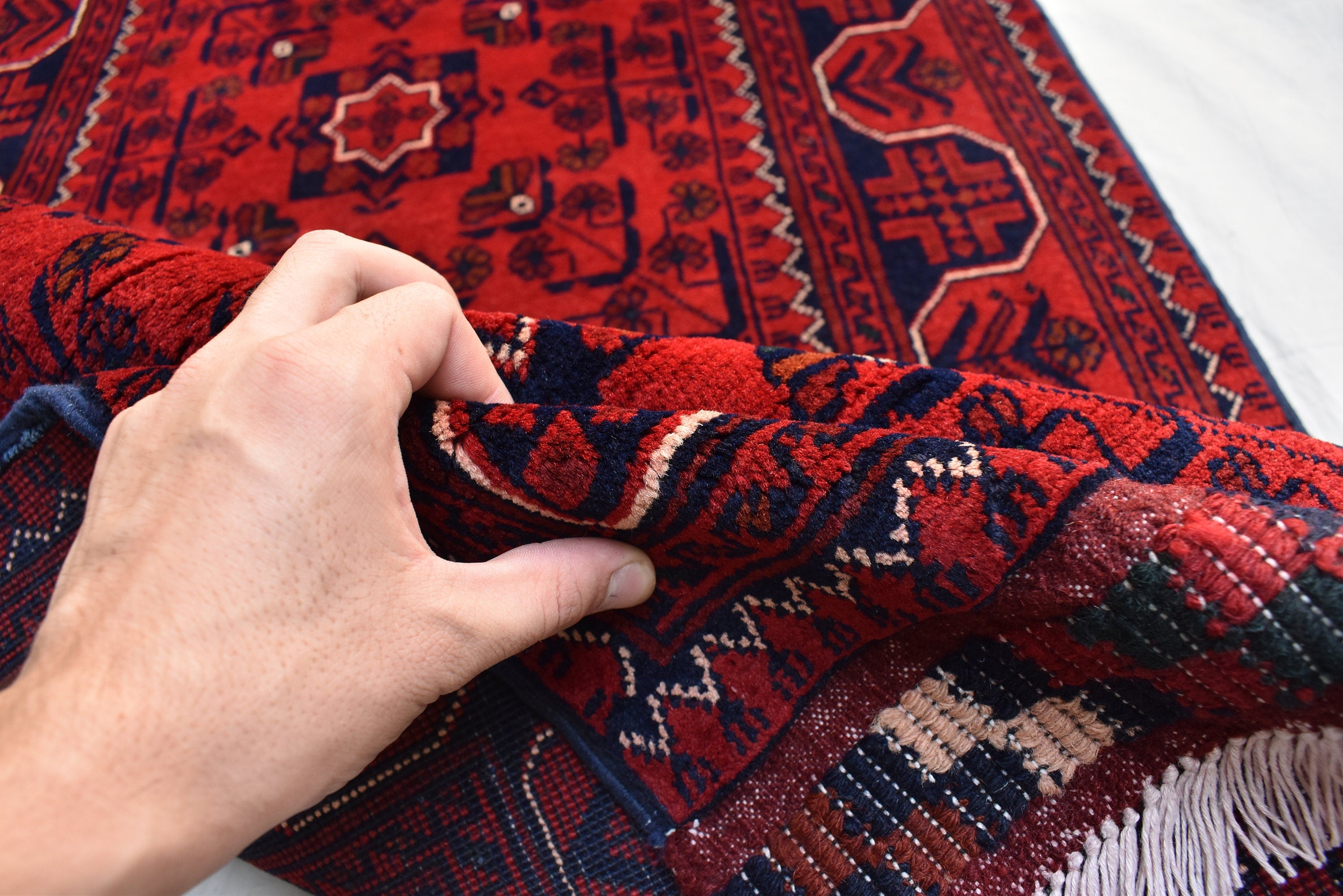 19.7x2.7Ft Long Runner Best Quality Turkmen Khamyab Khal Mohammadi Bokhara Runner Afghan Handmade Wool Oriental Hallway runner, Entryway Rug
