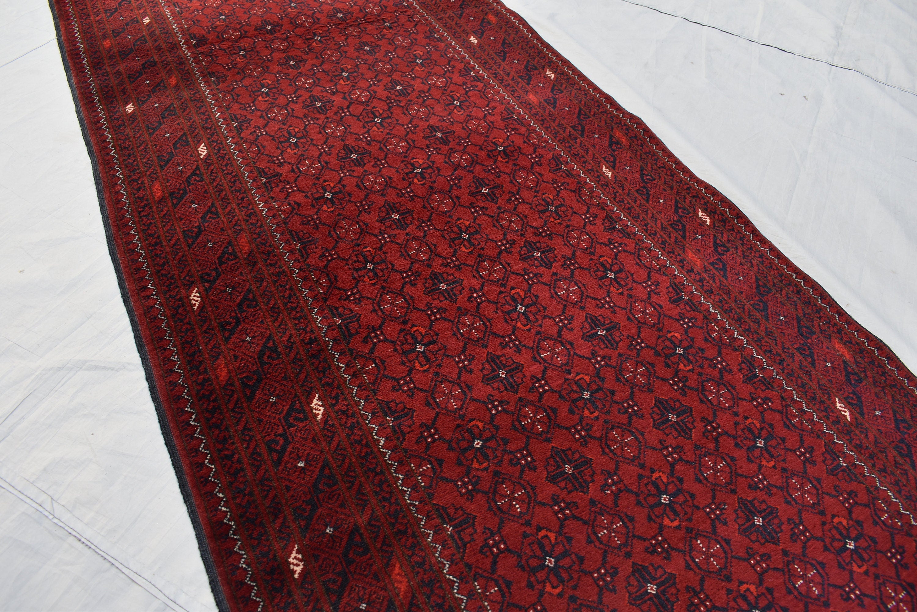 3x13 Vinatge Runner Handmade Afghan Turkmen Bashiri 100% Wool Traditional Hallway Runner Handmade, Entryway Runner, Corridor Rug 12.8x2.10