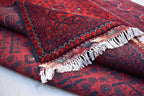 6x8Ft, Handmade Afghan Bukhara Rug | Khal Mohammadi Area Rug | Oriental Wool Rug | Traditional Turkmen Carpet | Red Tribal Afghan Rug