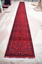 31.6 x 2.9 Ft Long Runner Best Quality Turkmen Khamiyab Khal Mohammadi Bokhara Runner Afghan Handmade Wool Oriental Hallway runner