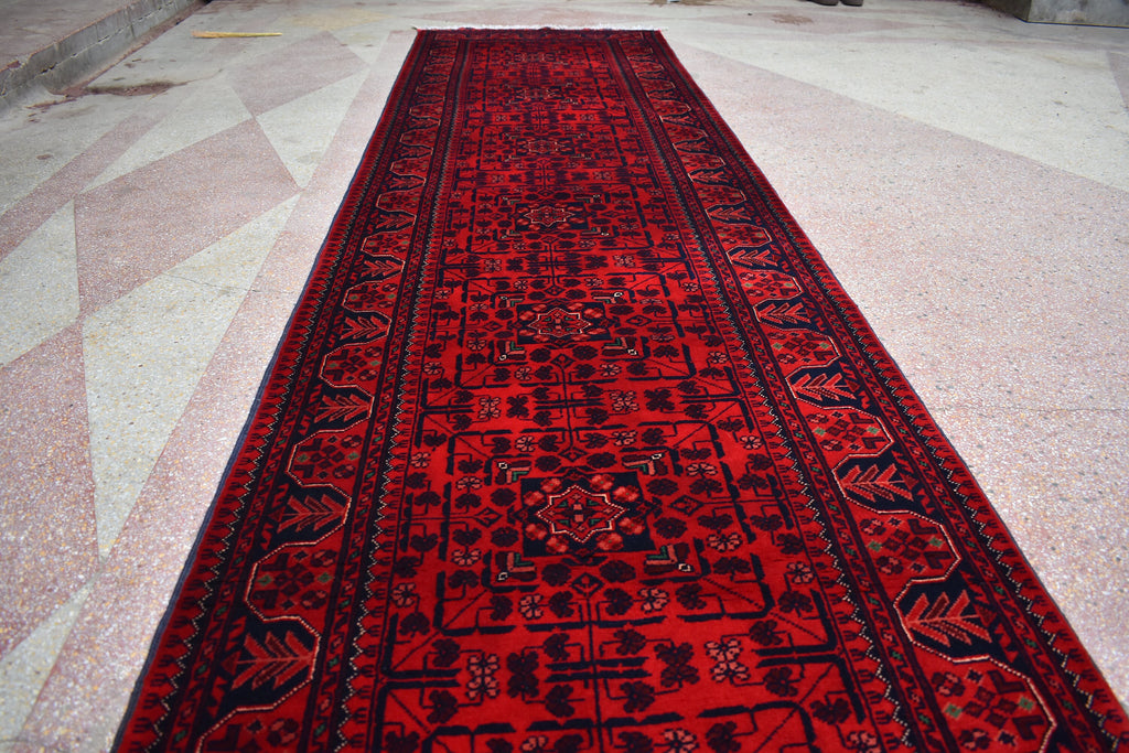 31.6 x 2.9 Ft Long Runner Best Quality Turkmen Khamiyab Khal Mohammadi Bokhara Runner Afghan Handmade Wool Oriental Hallway runner