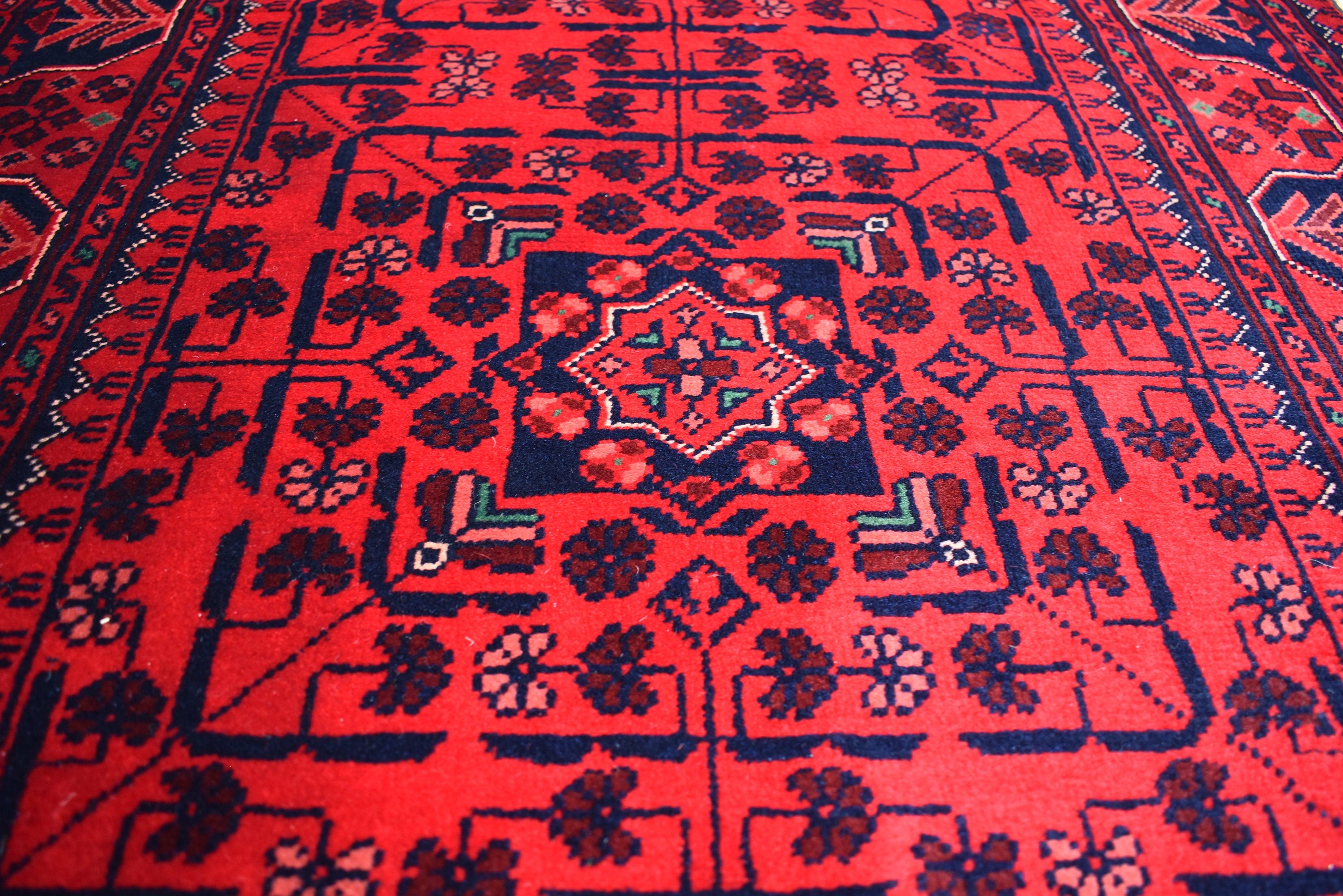 3x32ft, Runner Rug – Extra Long Afghan Red Carpet, Handknotted Wool Hallway Rug, Ideal for Weddings, Ceremonies, Events, Office or Entryway