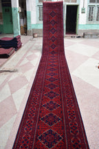 23.2 x 2.8 Ft Long Runner Best Quality Turkmen Khamiyab Khal Mohammadi Bokhara Runner Afghan Handmade Wool Oriental Hallway runner