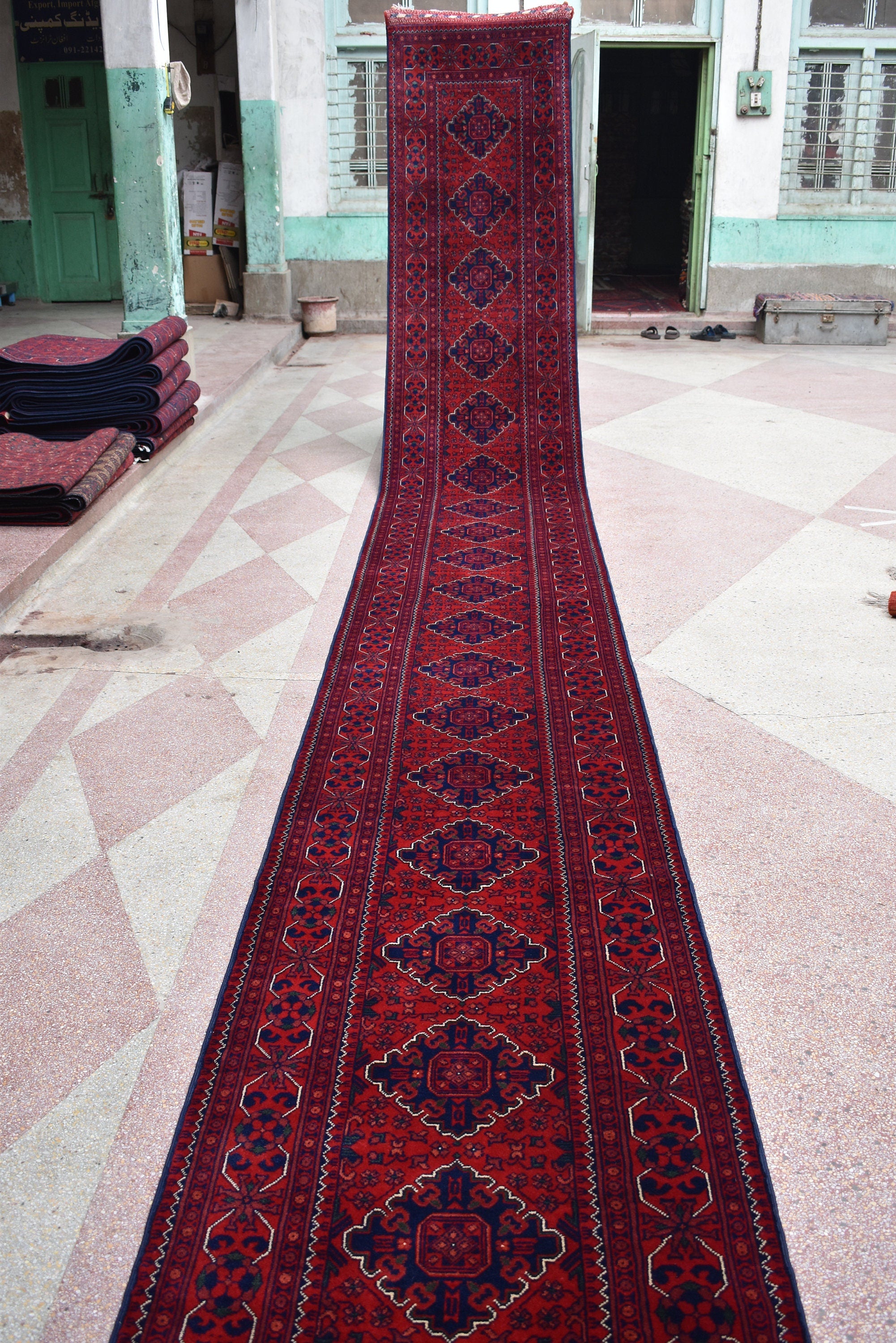 23.2 x 2.8 Ft Long Runner Best Quality Turkmen Khamiyab Khal Mohammadi Bokhara Runner Afghan Handmade Wool Oriental Hallway runner