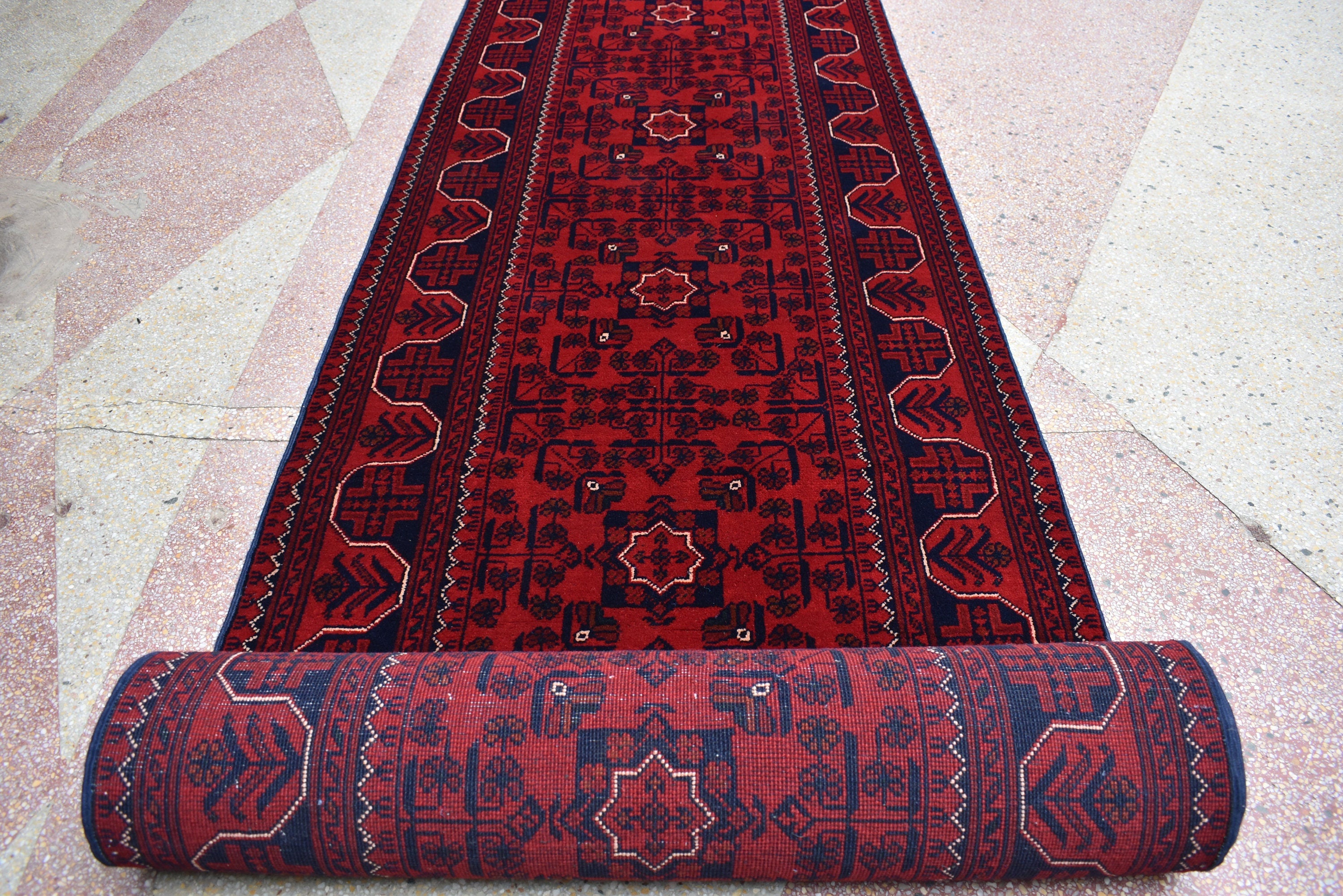19.6 x 2.7 Ft Long Runner Best Quality Turkmen Khamiyab Khal Mohammadi Bokhara Runner Afghan Handmade Wool Oriental Hallway runner
