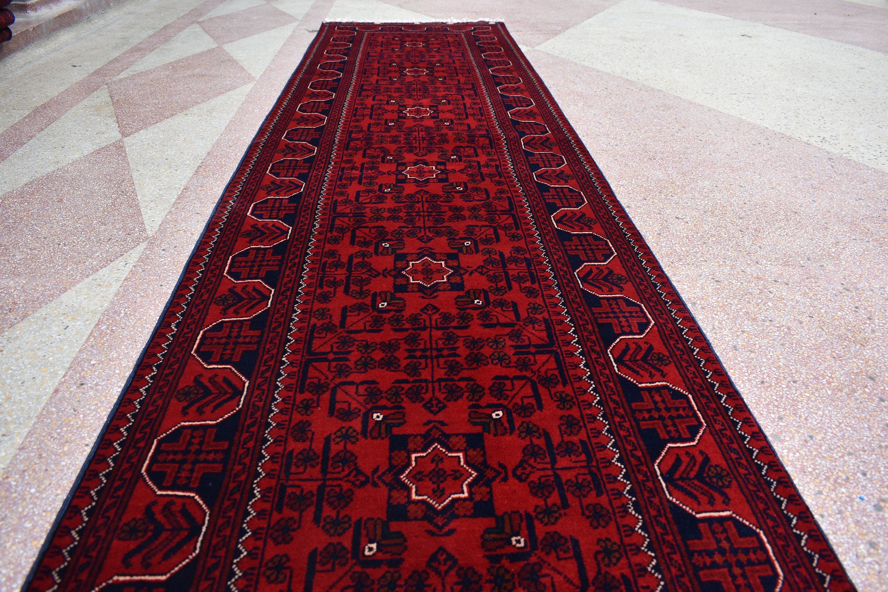 19.6 x 2.7 Ft Long Runner Best Quality Turkmen Khamiyab Khal Mohammadi Bokhara Runner Afghan Handmade Wool Oriental Hallway runner
