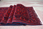 3x20ft Red Bukhara Runner Rug – Hand-Knotted Afghan Wool Rug, Ideal for Hallways, Weddings, Festivals & Traditional Events 598X77 cm