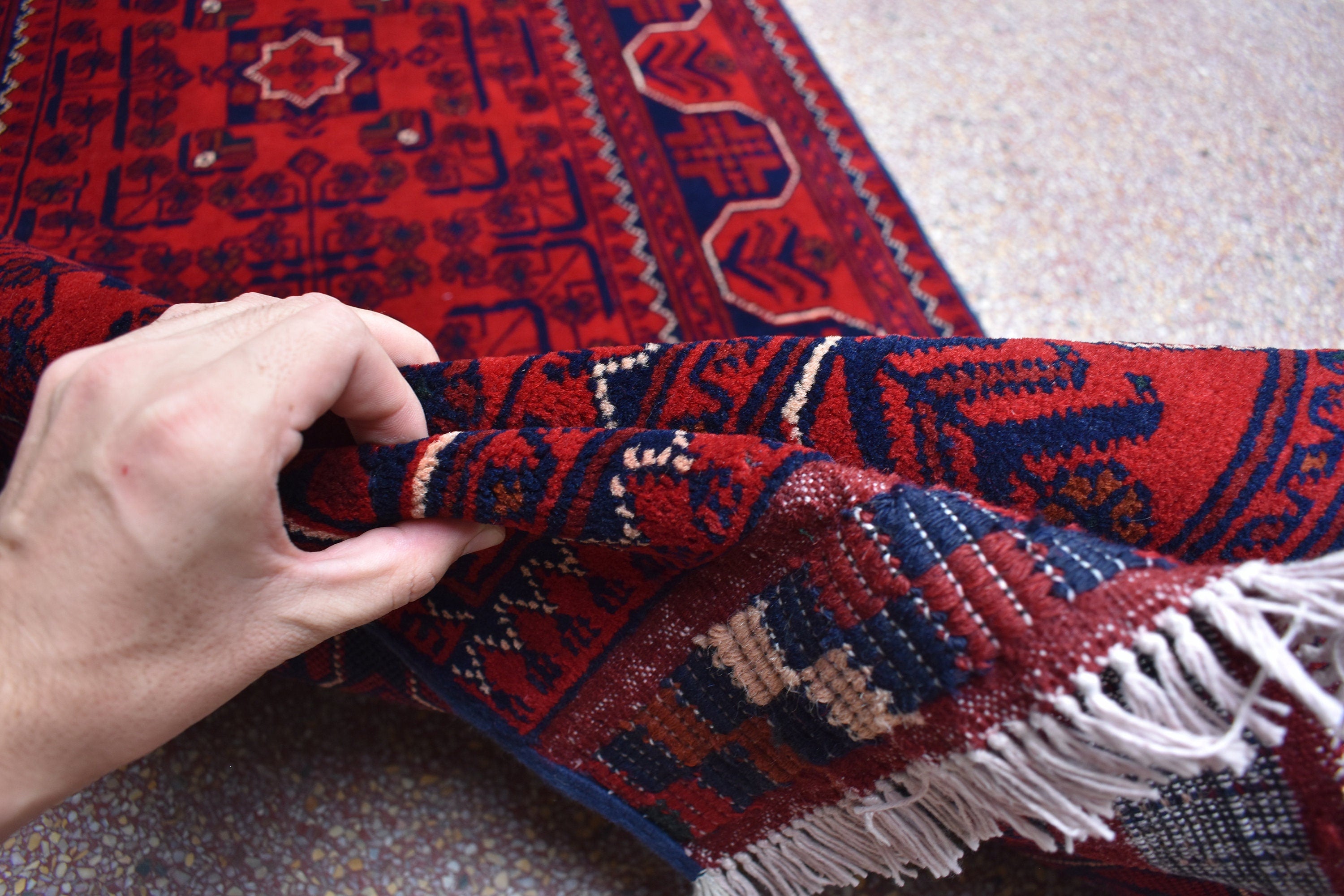 3x20ft Red Bukhara Runner Rug – Hand-Knotted Afghan Wool Rug, Ideal for Hallways, Weddings, Festivals & Traditional Events 598X77 cm