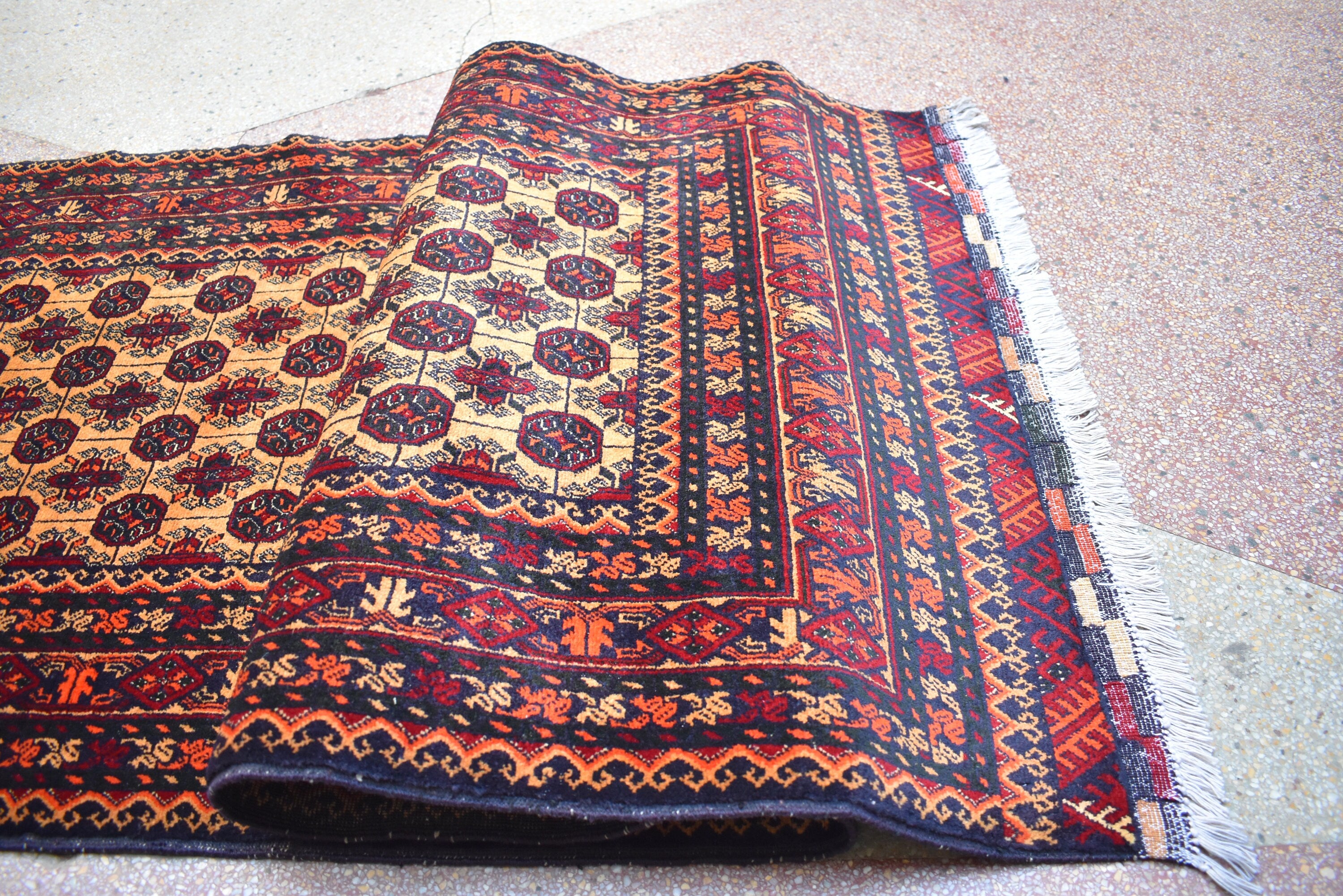 9.0 x 2.9 Afghan Runner Afghan Turkmen Bukhara Rug Runner Handamde Afghan Hallway Runner Oriental Runner Afghan